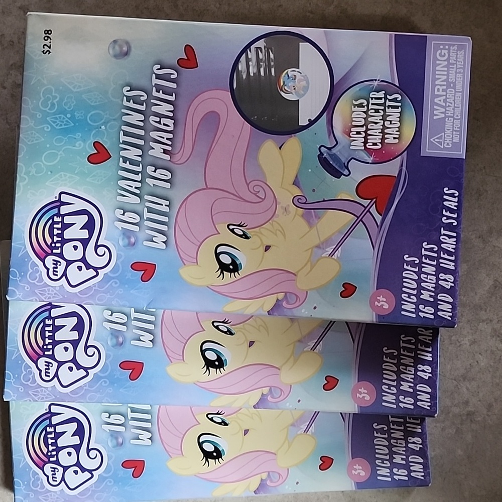 My Little Pony 16 Valentines with 16 Magnets (3 boxes for a total of 48 Cards)